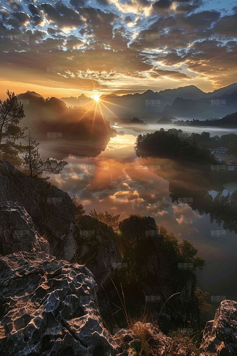 落日风光风景景色素材