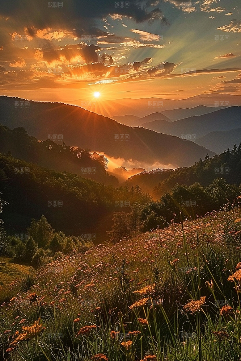 落日风光自然景色素材