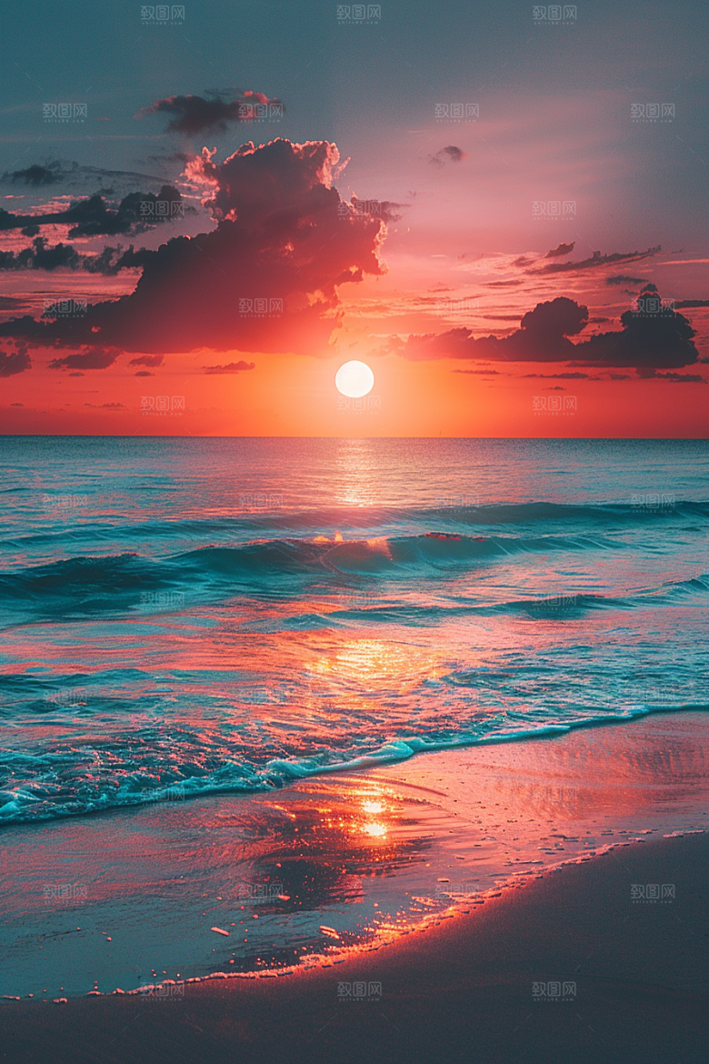 落日风光夕阳余晖素材