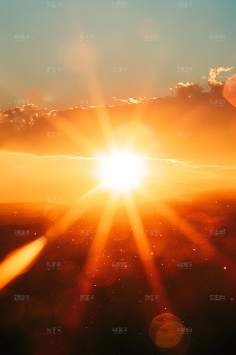 落日风光夕阳余晖素材