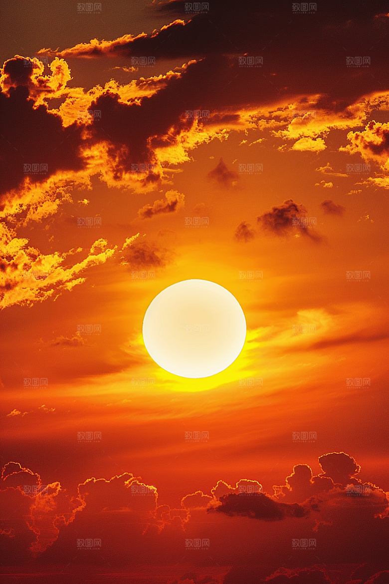 落日风光夕阳傍晚素材