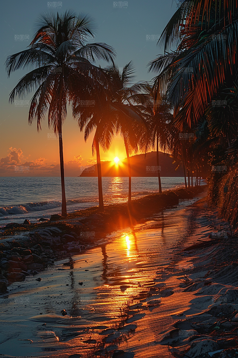 落日风光夕阳景色素材