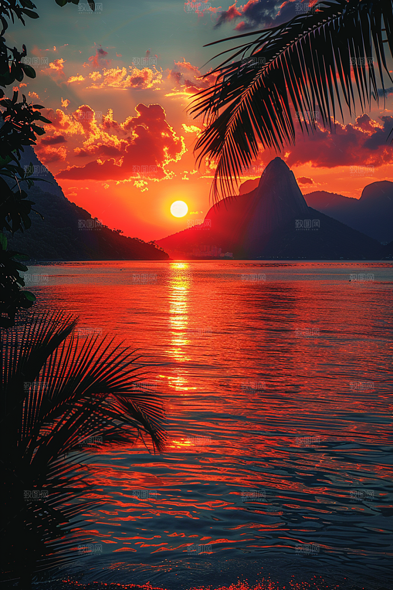 落日风光夕阳风景素材