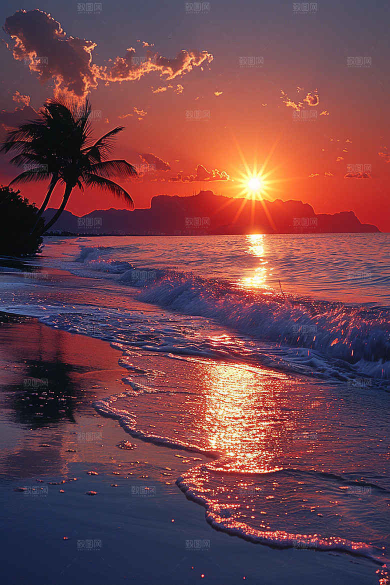 落日风光夕阳风景素材