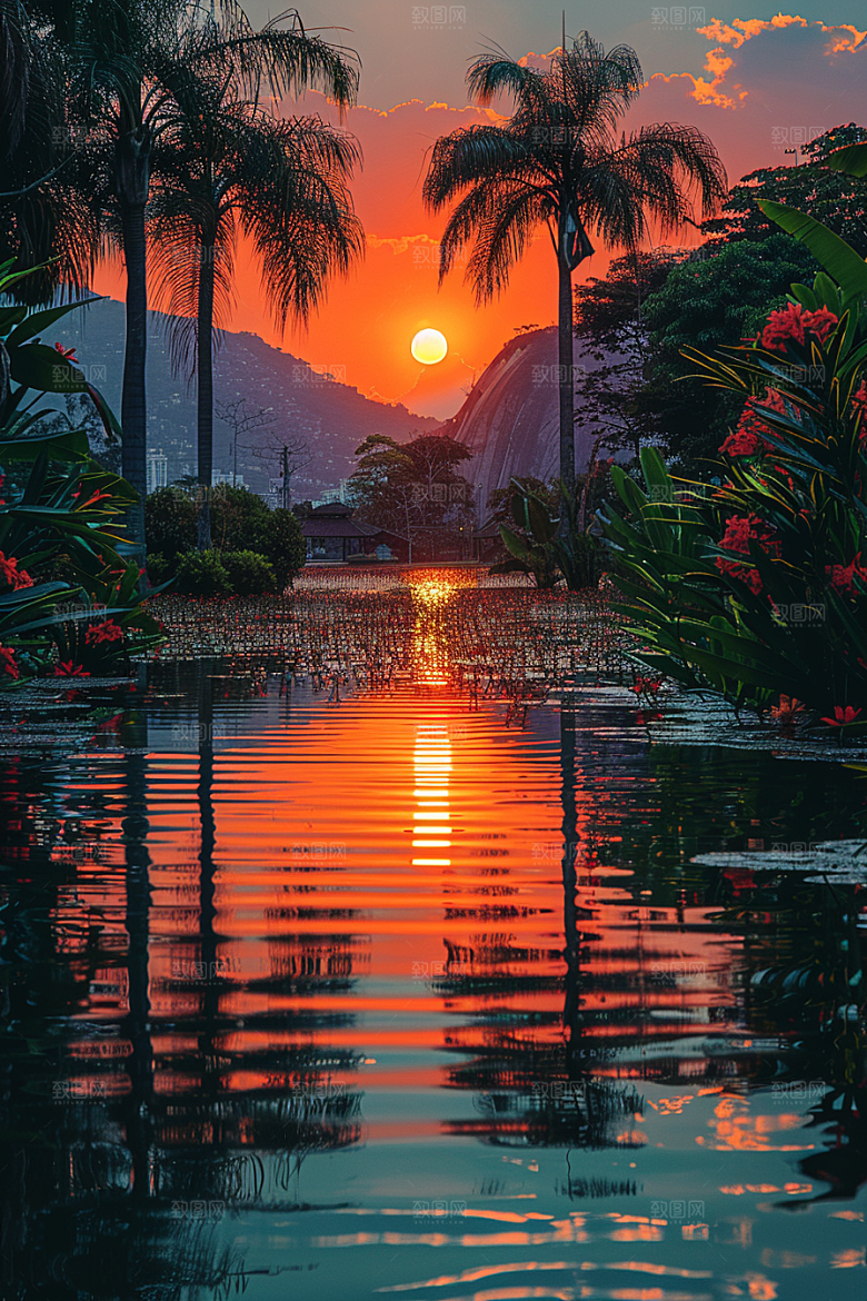 落日风光风景自然素材