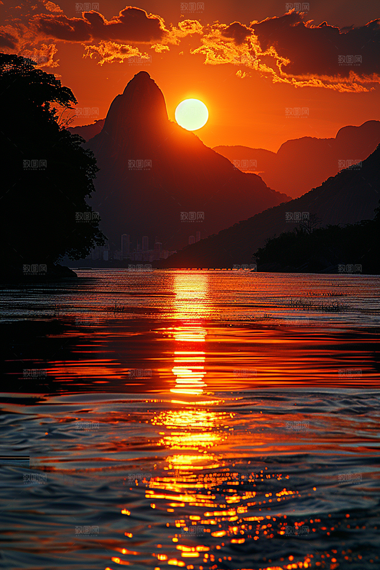 落日风光风景户外素材
