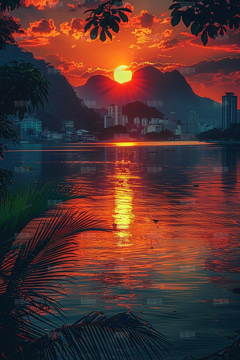 落日风光高清夕阳素材
