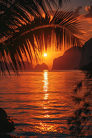 落日风光夕阳景色素材