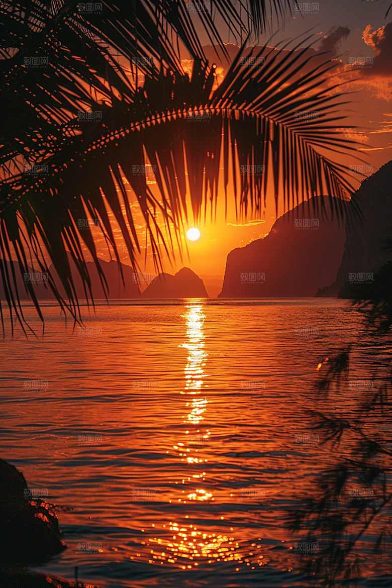 落日风光夕阳景色素材