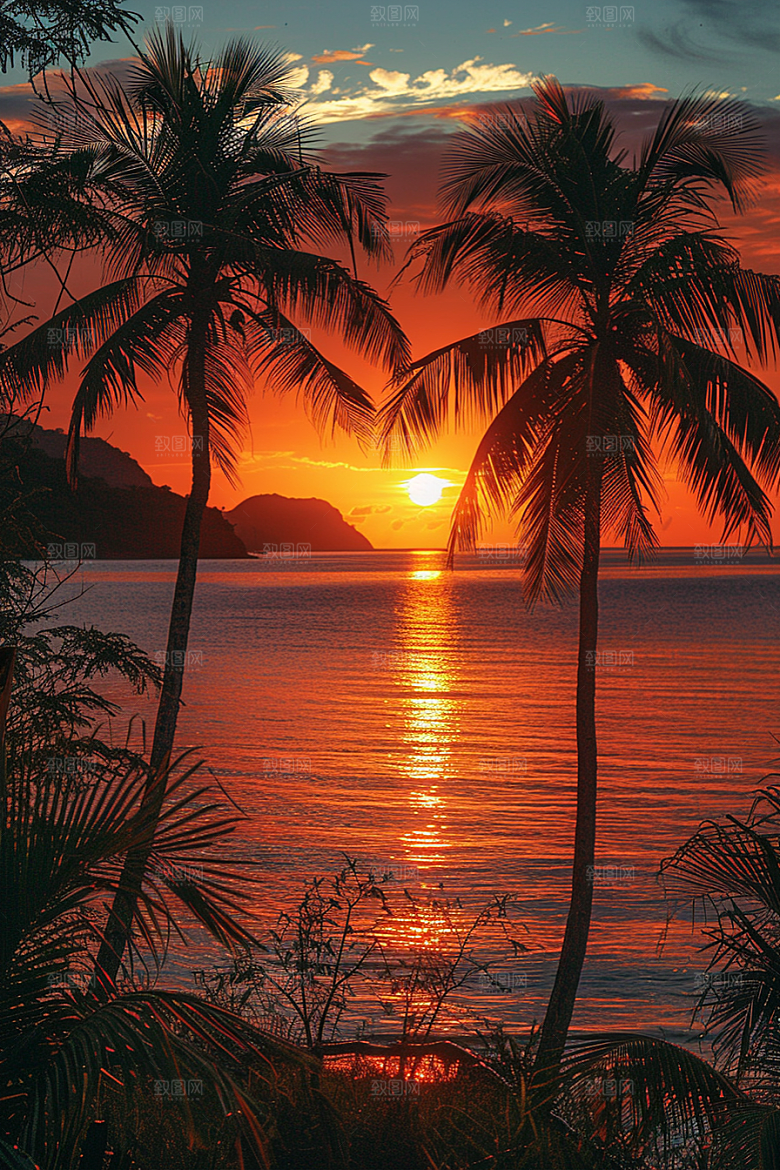 落日风光夕阳傍晚素材