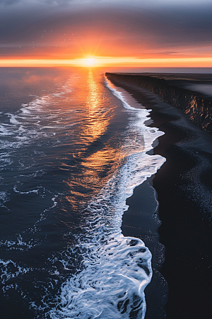 落日风光夕阳余晖素材