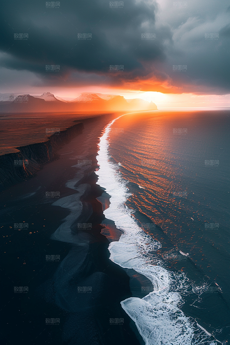 落日风光夕阳余晖素材