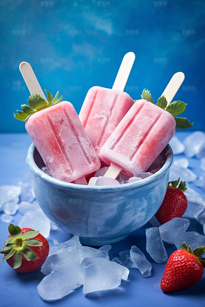 雪糕冰棒清新夏季素材