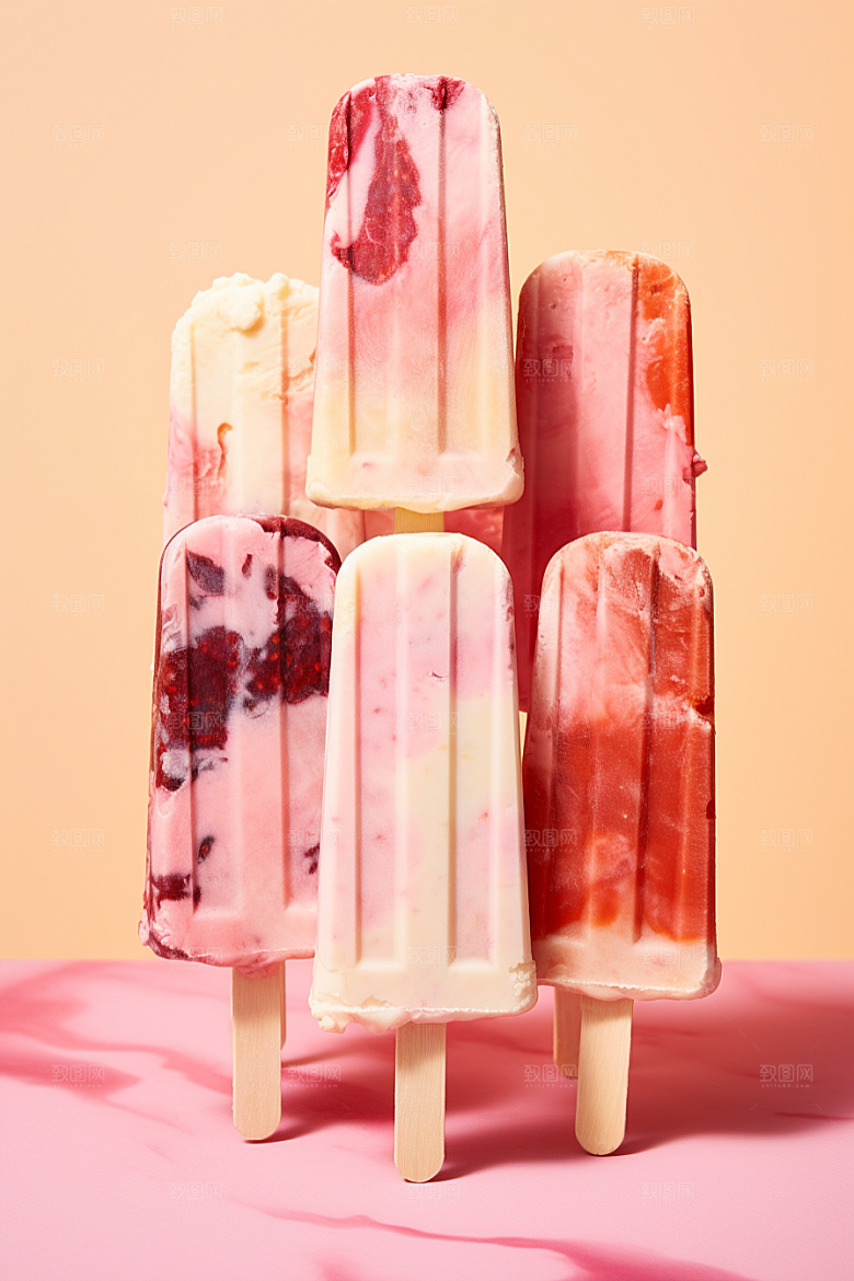 雪糕冰棒清新夏天素材