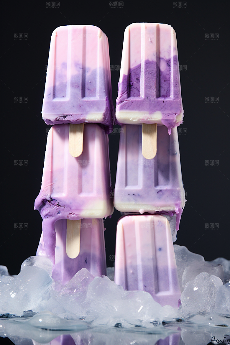 雪糕冰棒美食消暑素材