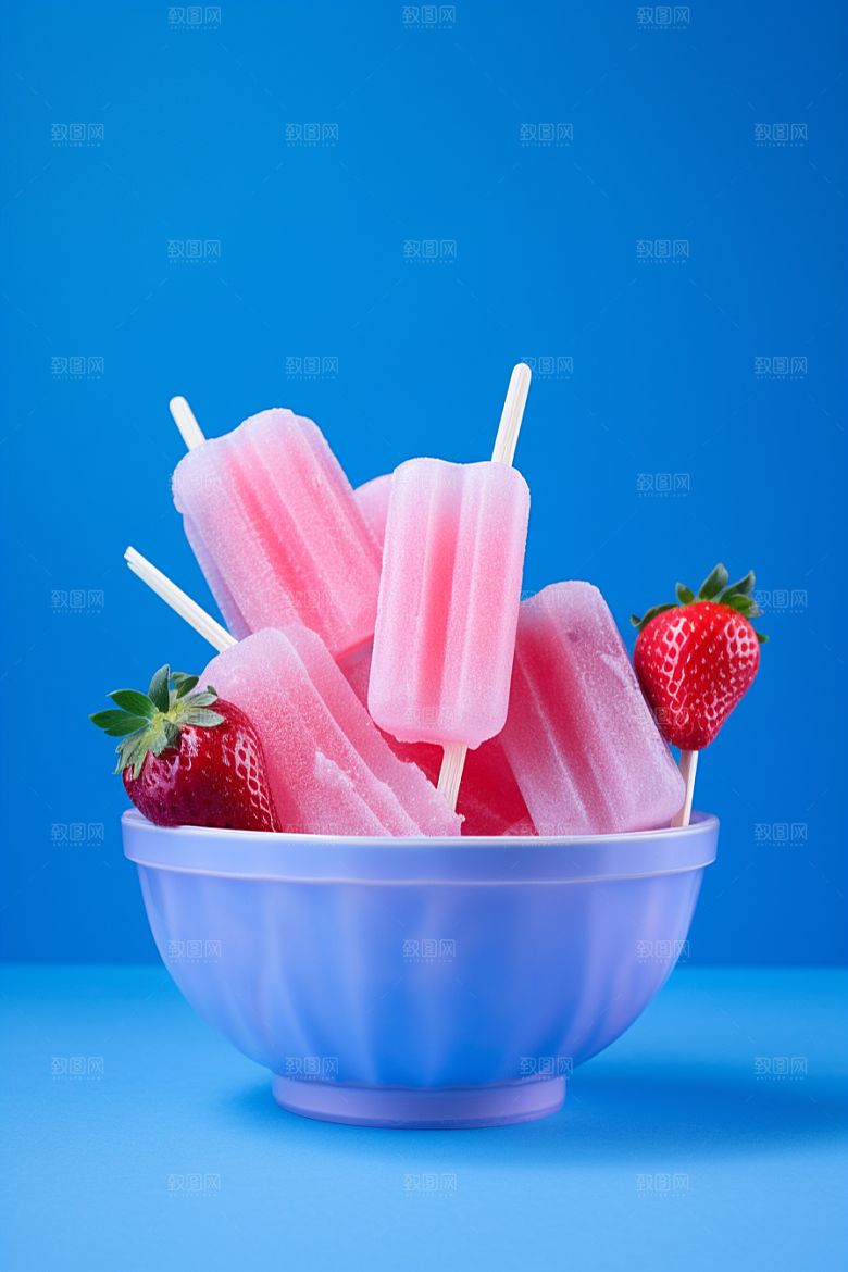 雪糕冰棒甜蜜夏季素材