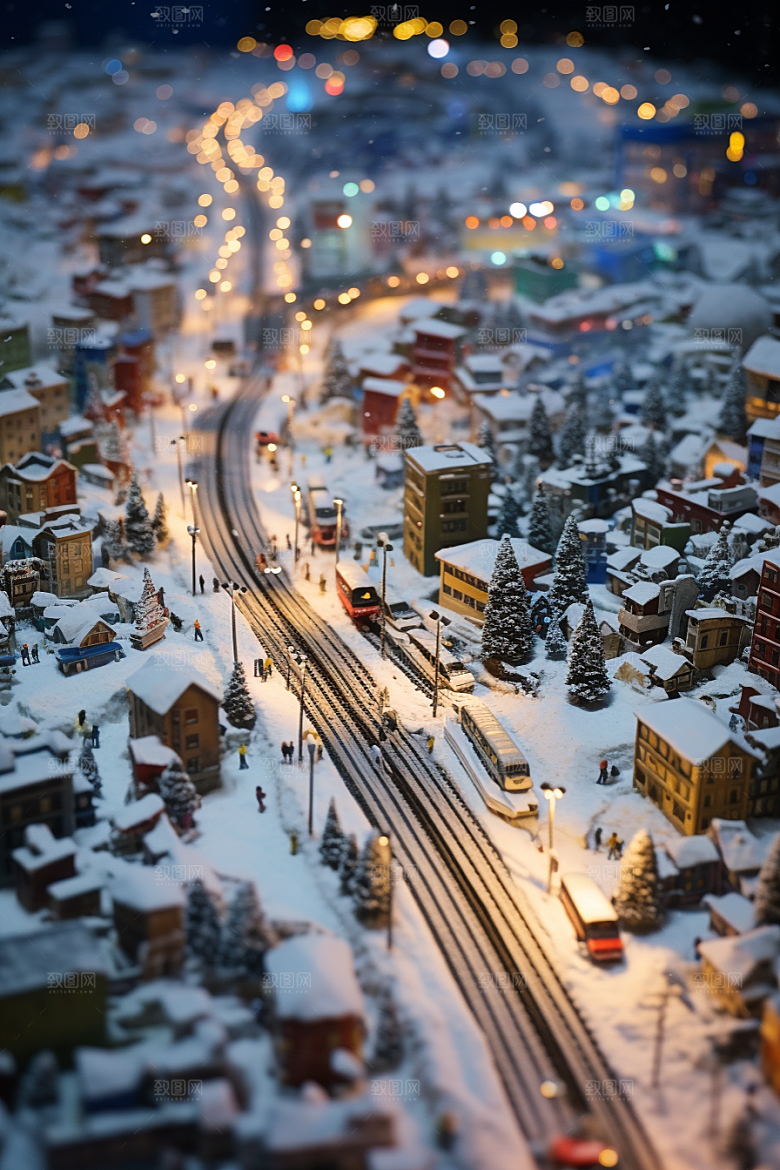城市雪景静谧高清原画