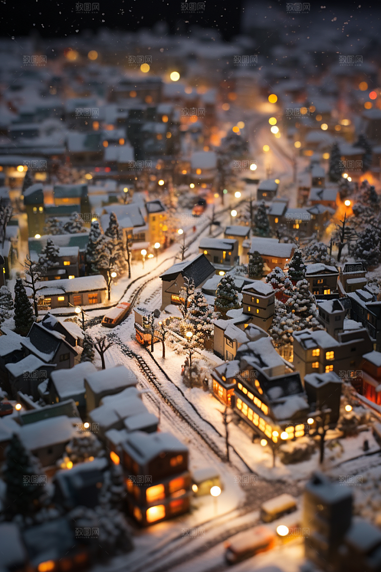 城市雪景安静高清原画