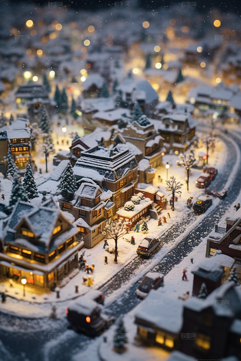 城市雪景静谧高清原画