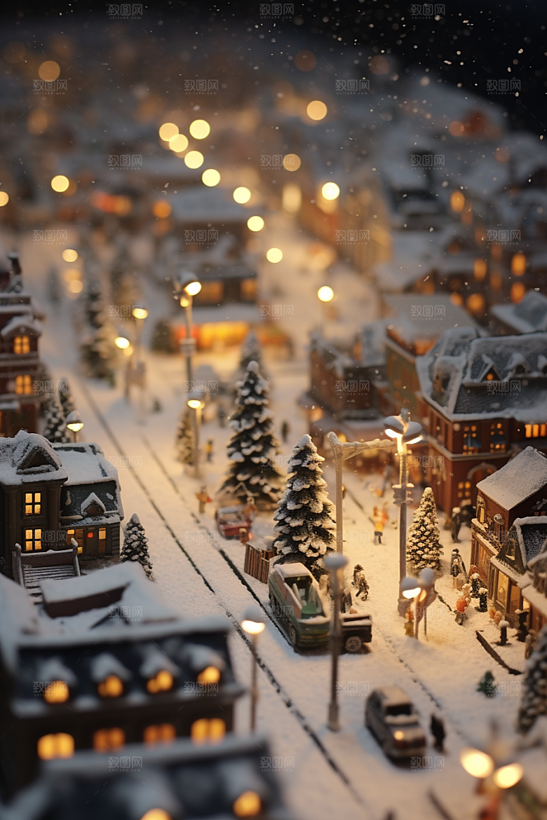 城市雪景高清建筑原画