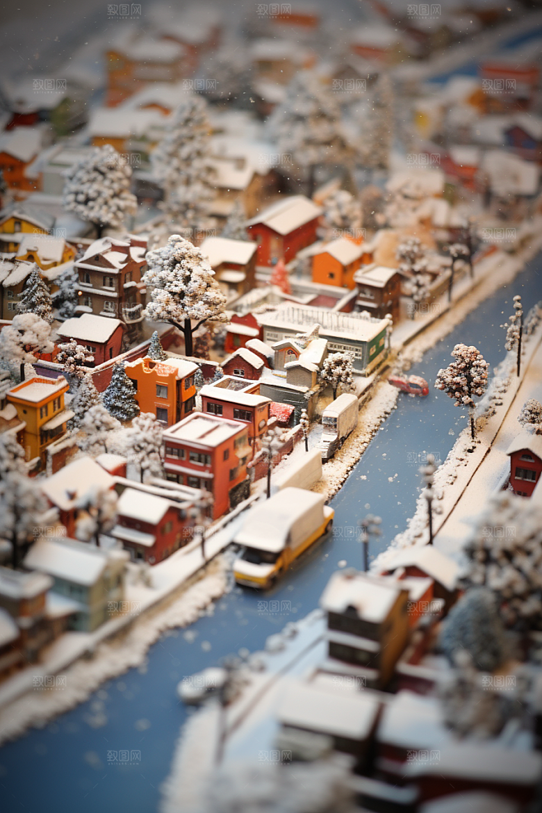城市雪景安静高清原画