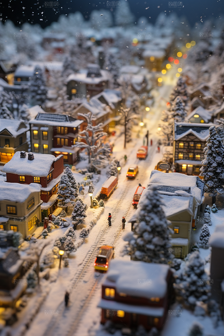 城市雪景安静高清原画