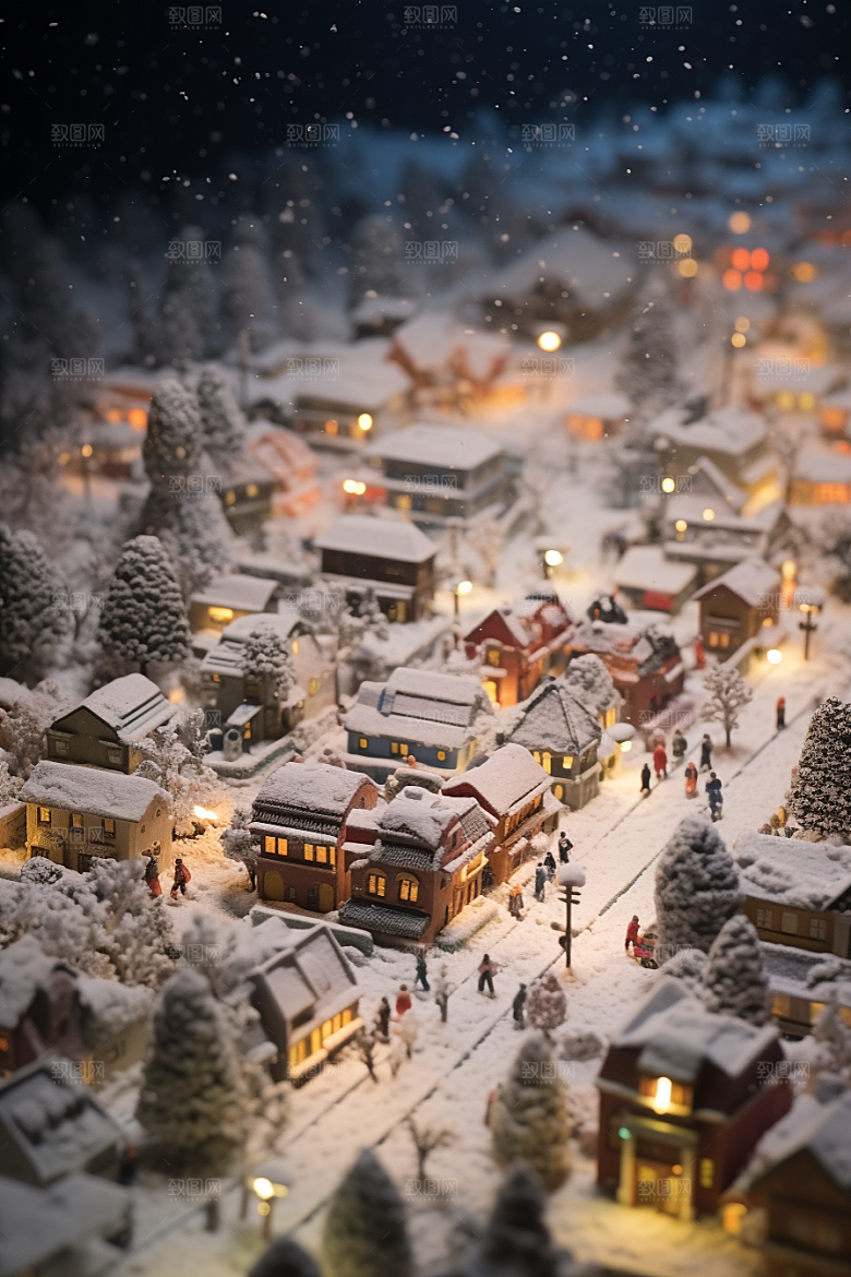 城市雪景安静高清原画