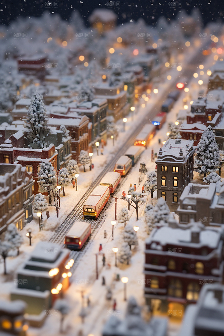城市雪景静谧高清原画