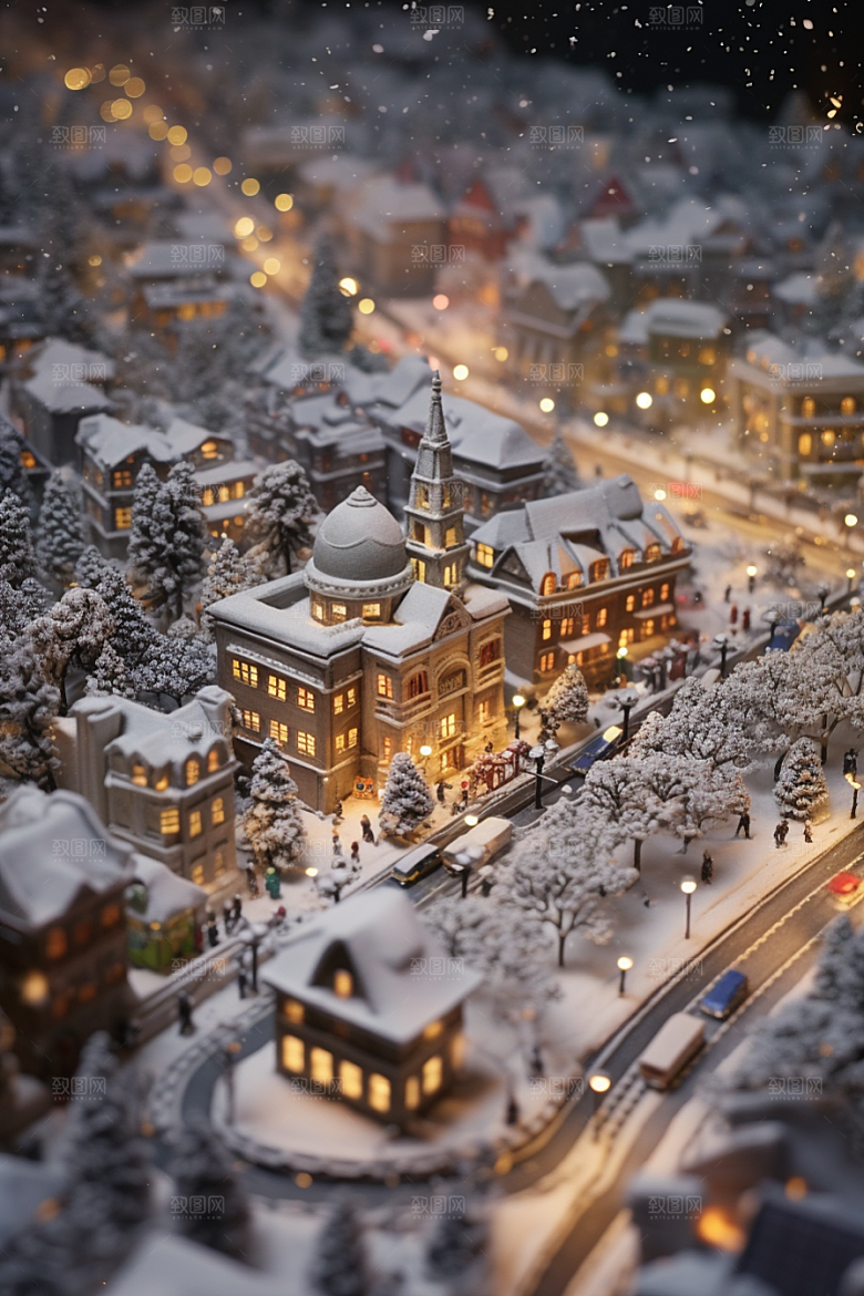 城市雪景高清安静原画