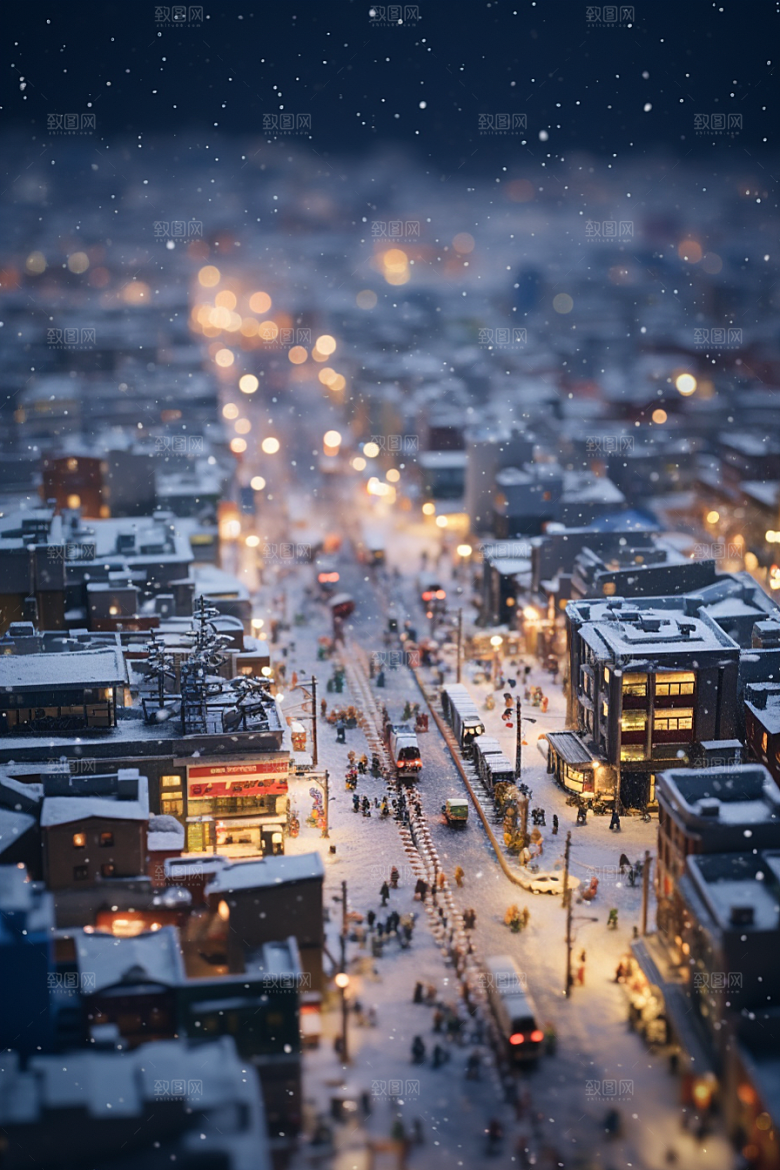 城市雪景高清安静原画