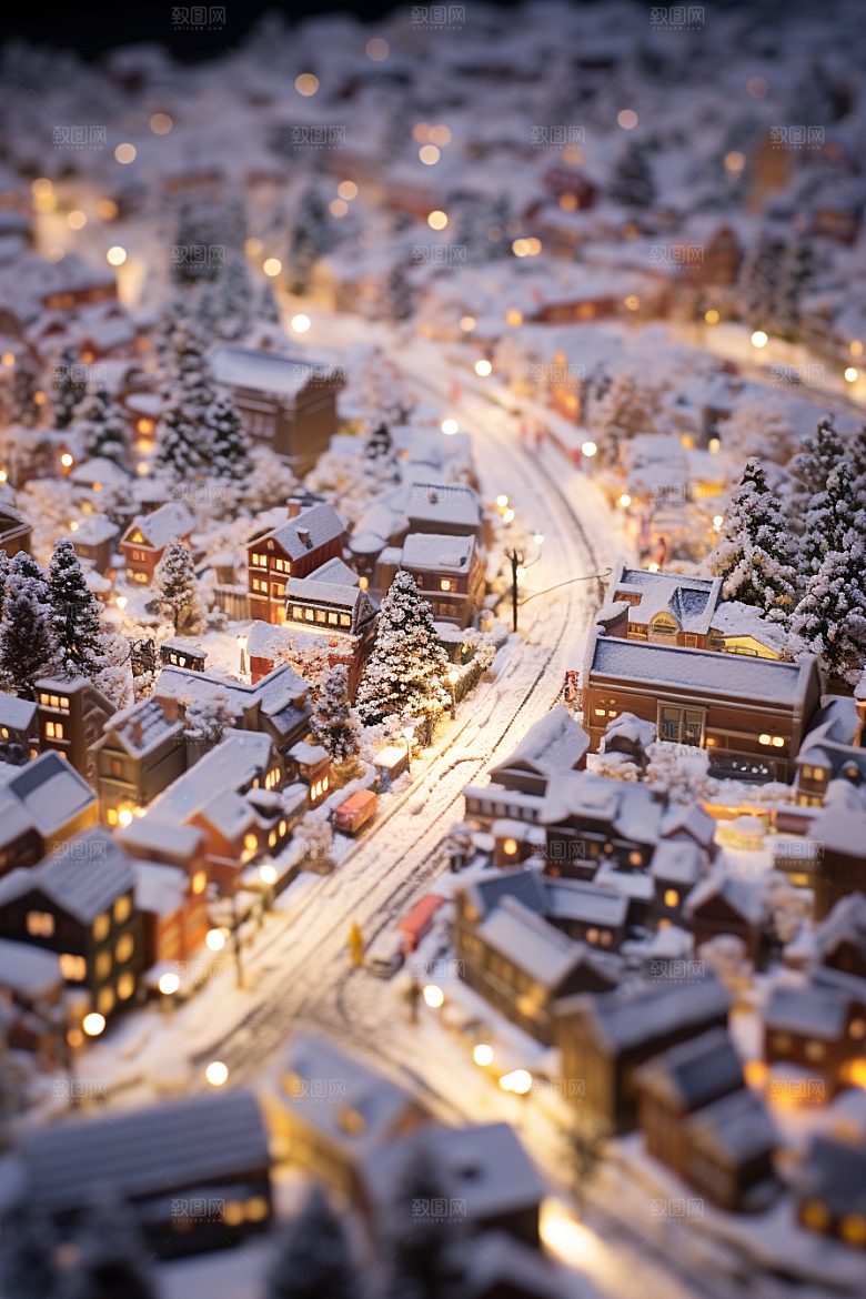 城市雪景下雪的都市静谧原画