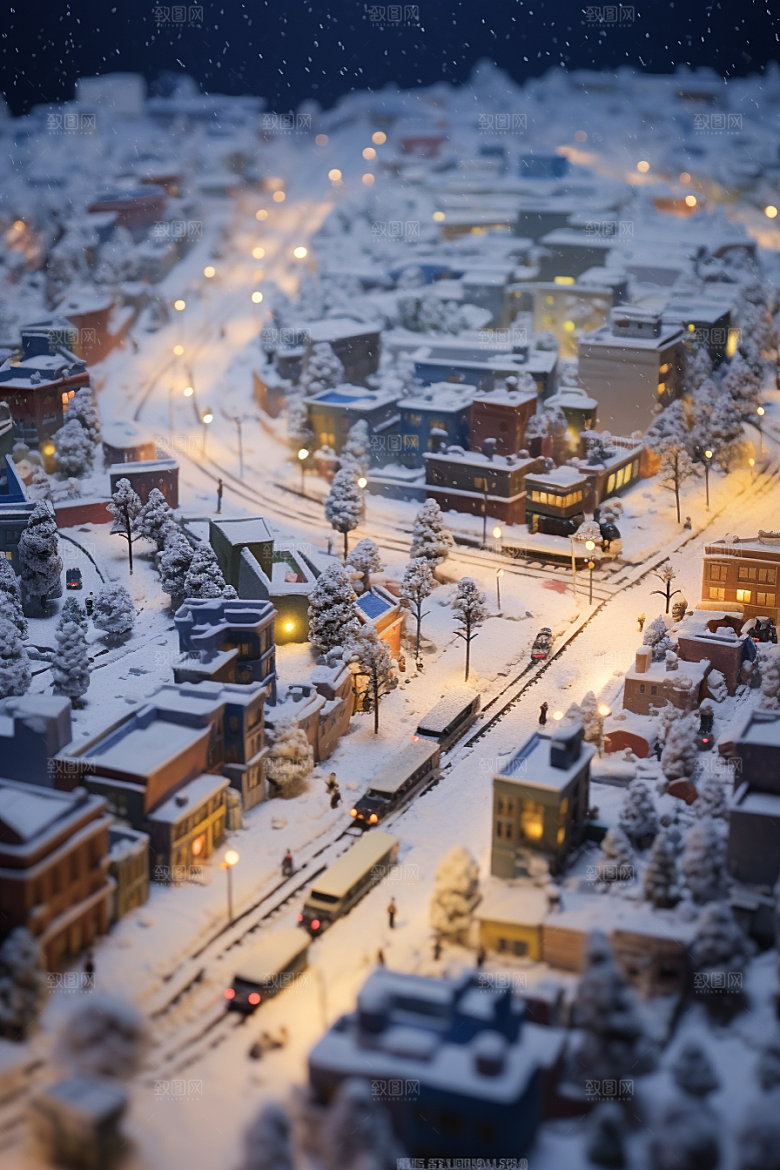 城市雪景下雪的都市高清原画