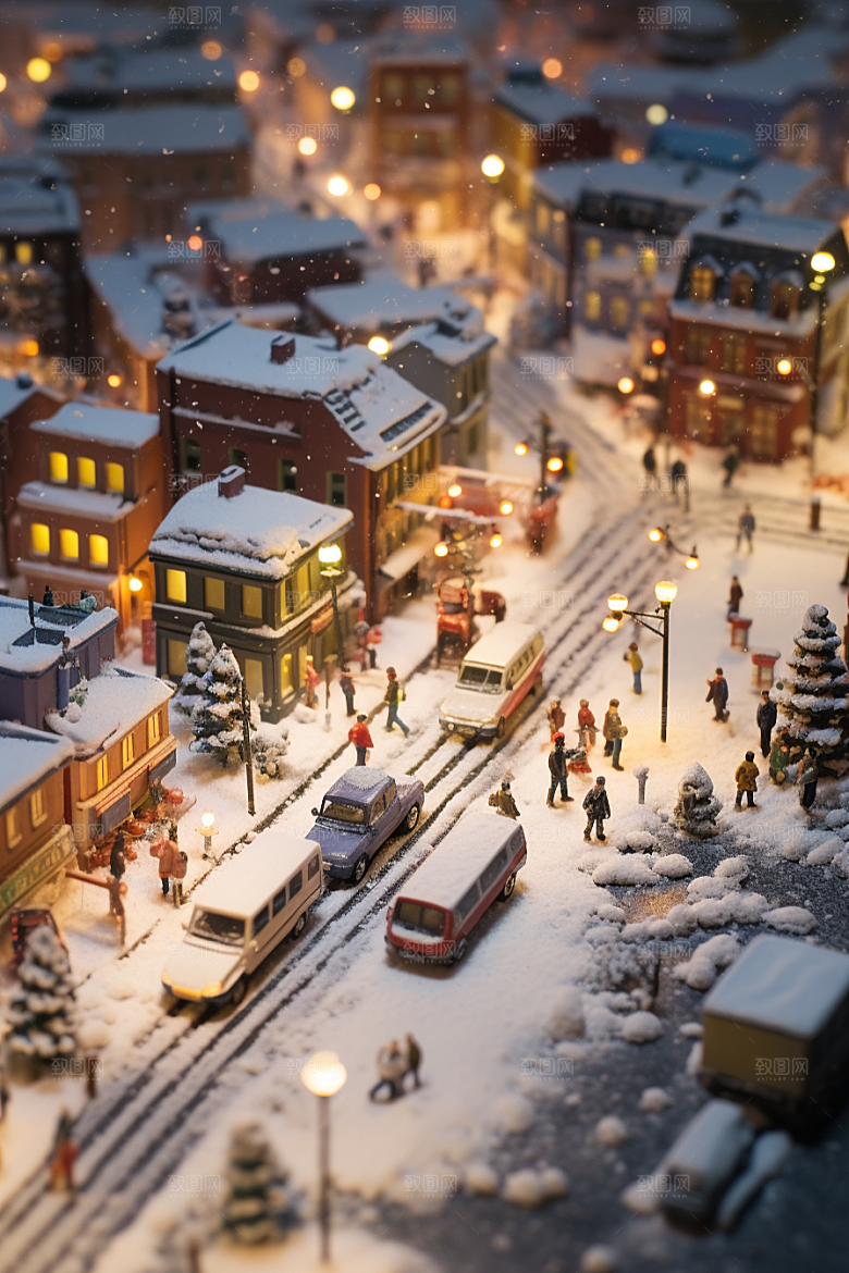 城市雪景高清雪夜原画
