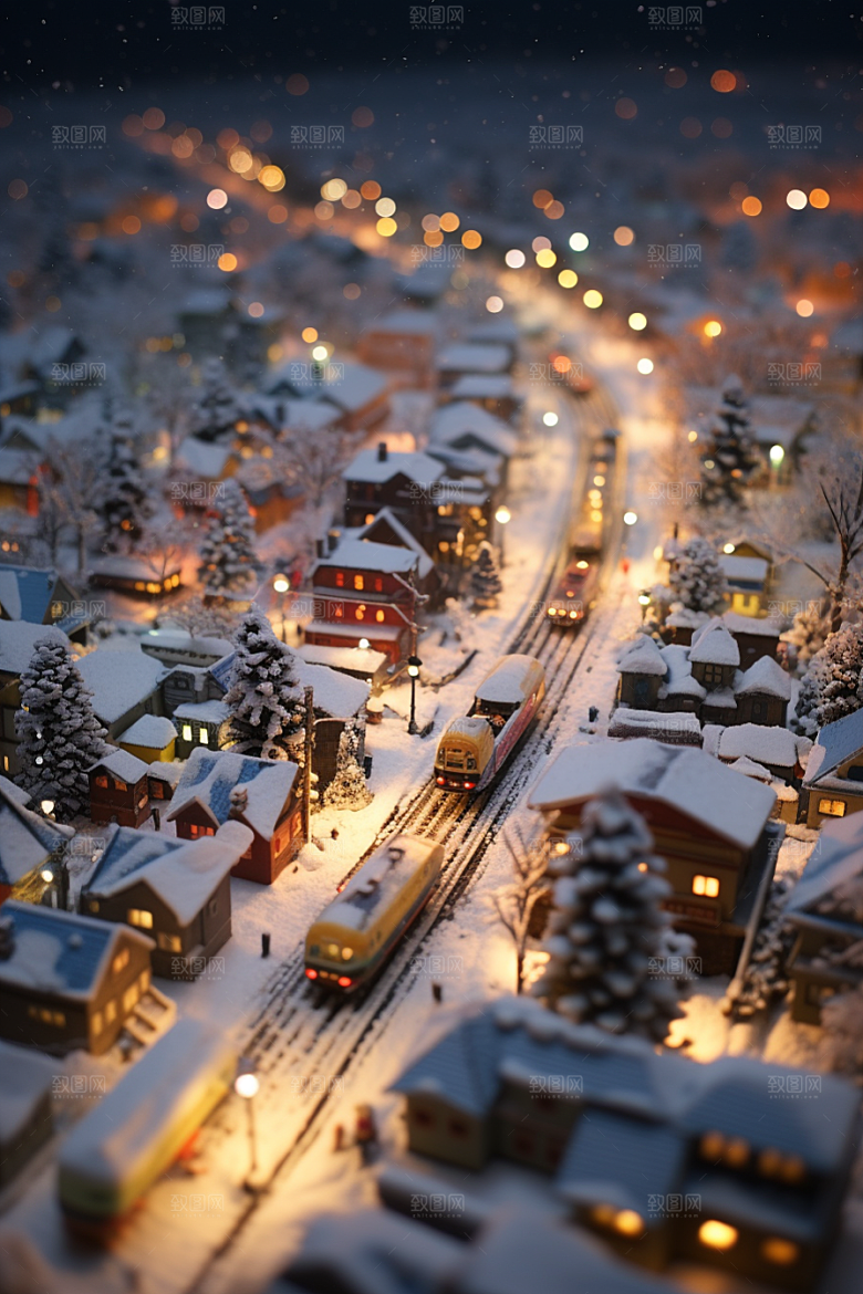 城市雪景建筑城市街道原画