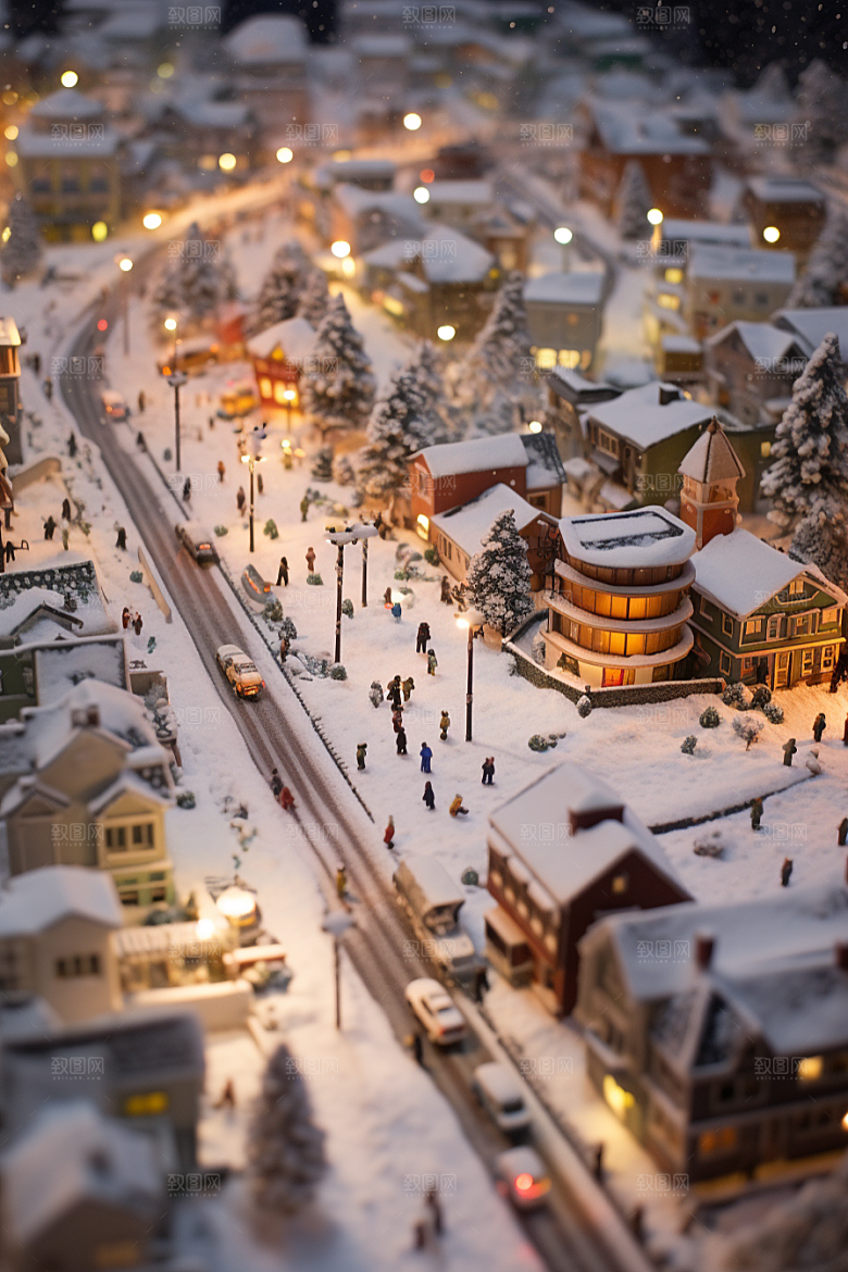 城市雪景安静高清原画