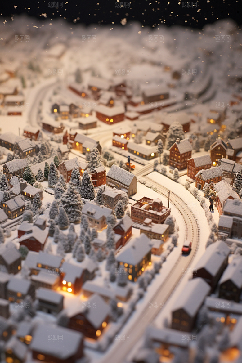 城市雪景高清下雪的都市原画