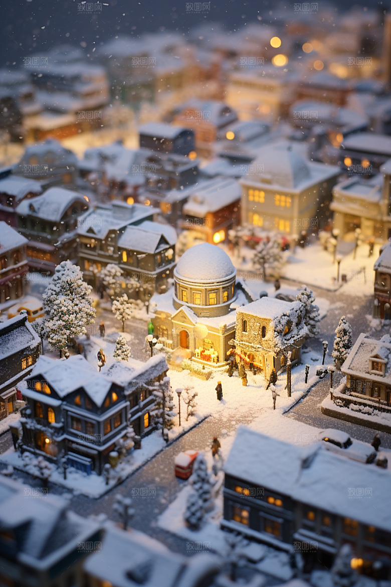 城市雪景下雪的都市安静原画