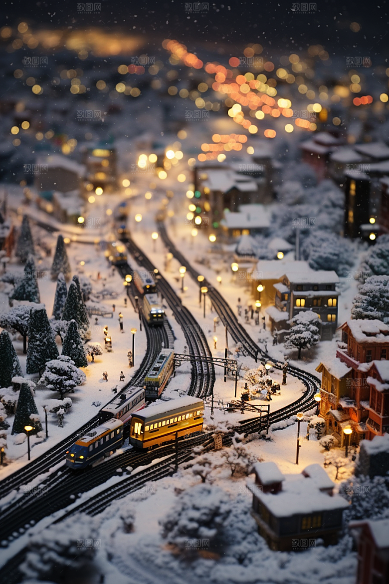 城市雪景静谧高清原画