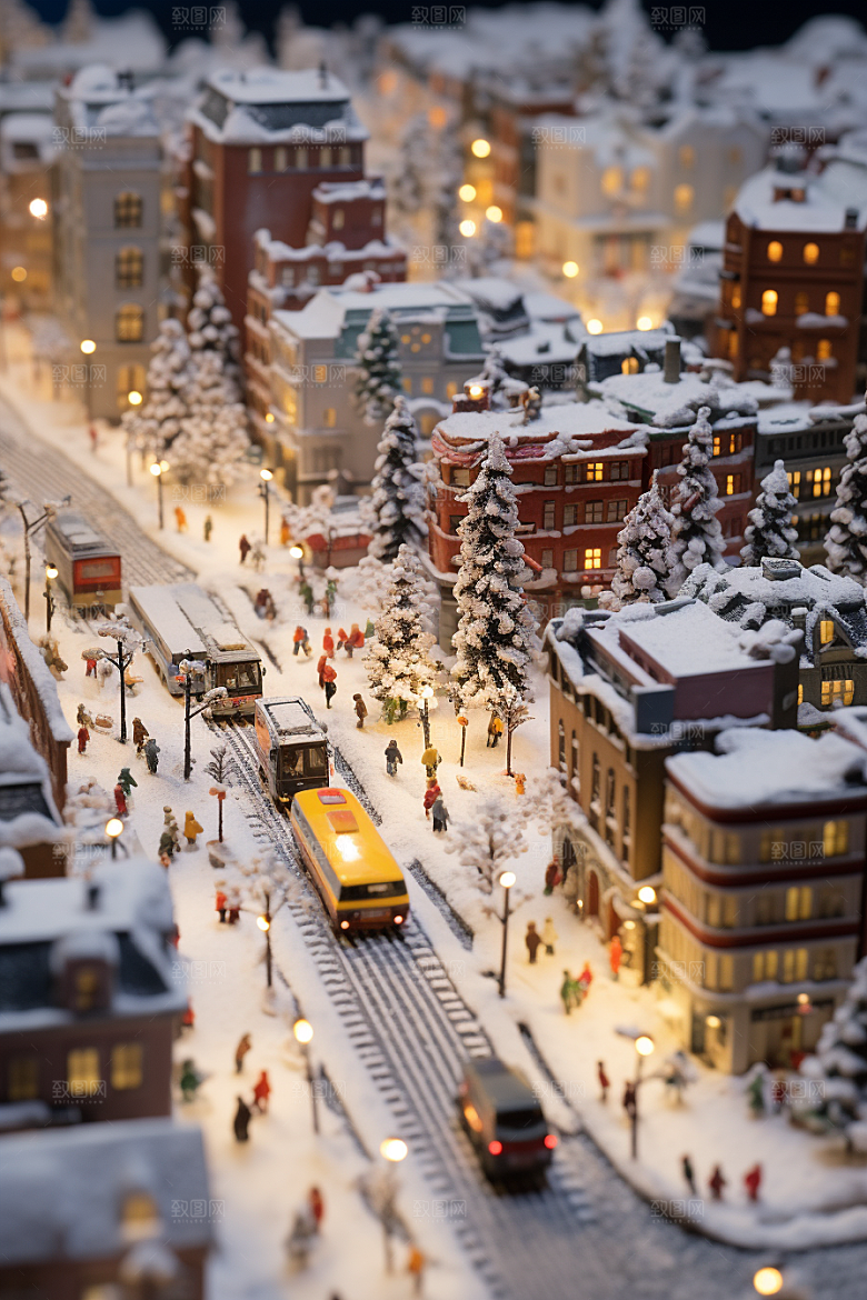 城市雪景高清静谧原画