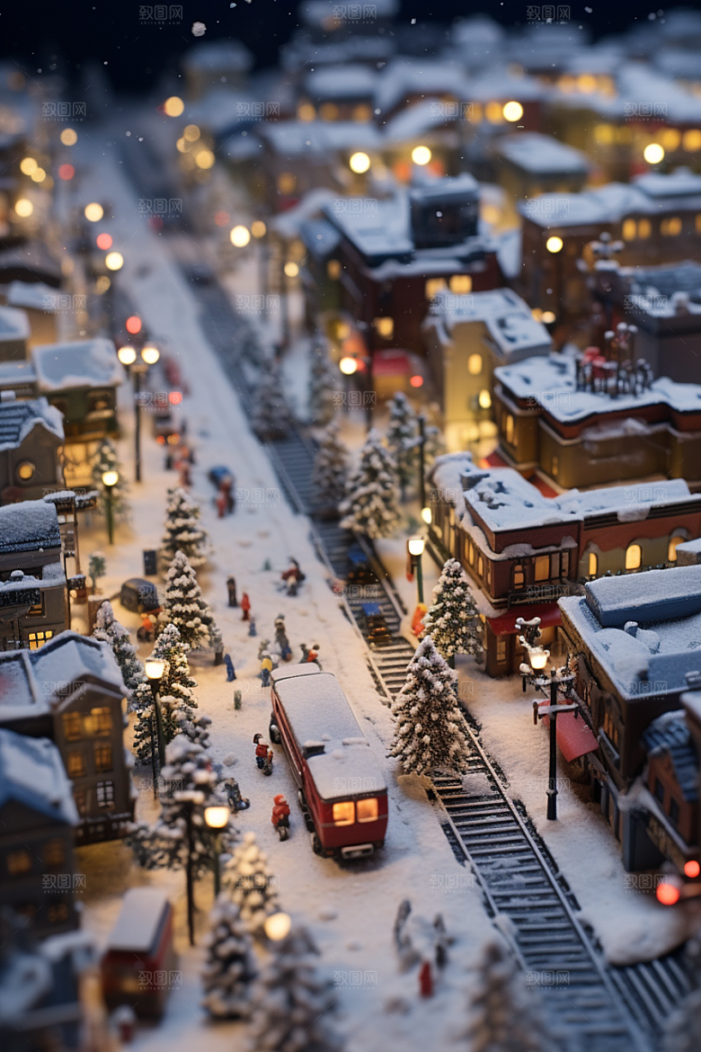 城市雪景建筑高清原画