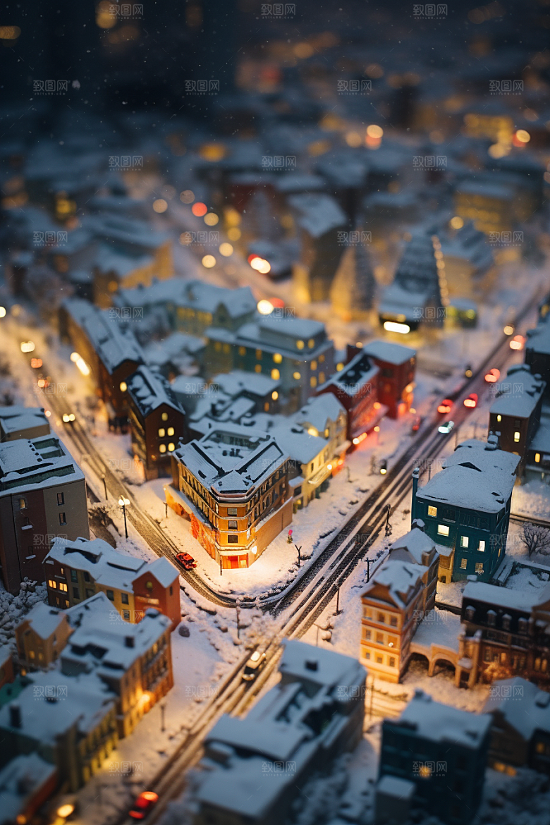 城市雪景高清安静原画
