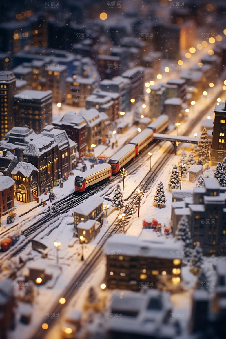 城市雪景下雪的都市静谧原画