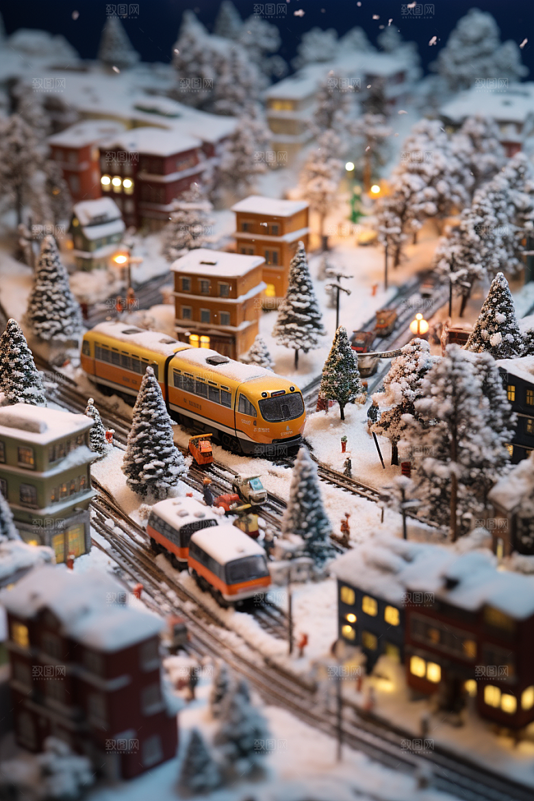 城市雪景静谧安静原画
