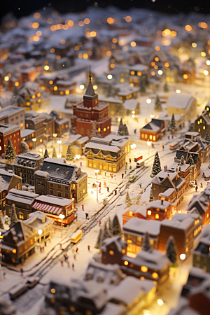 城市雪景安静建筑原画