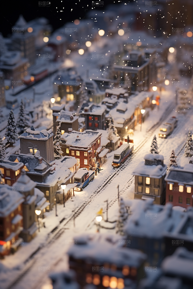 城市雪景下雪的都市安静原画