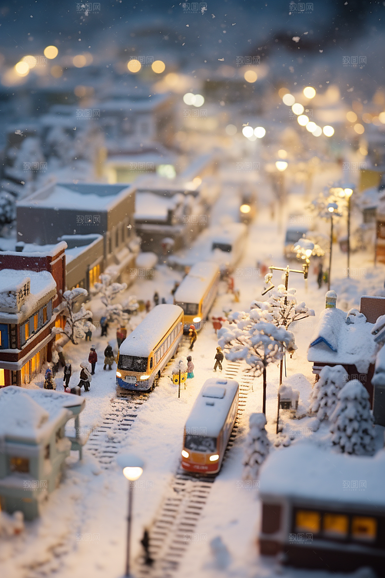 城市雪景静谧雪夜原画