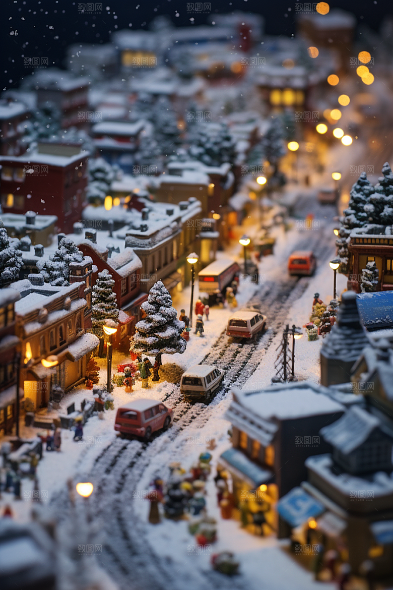 城市雪景高清建筑原画