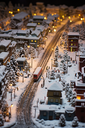 城市雪景城市街道安静原画