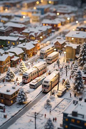 城市雪景高清下雪的都市原画