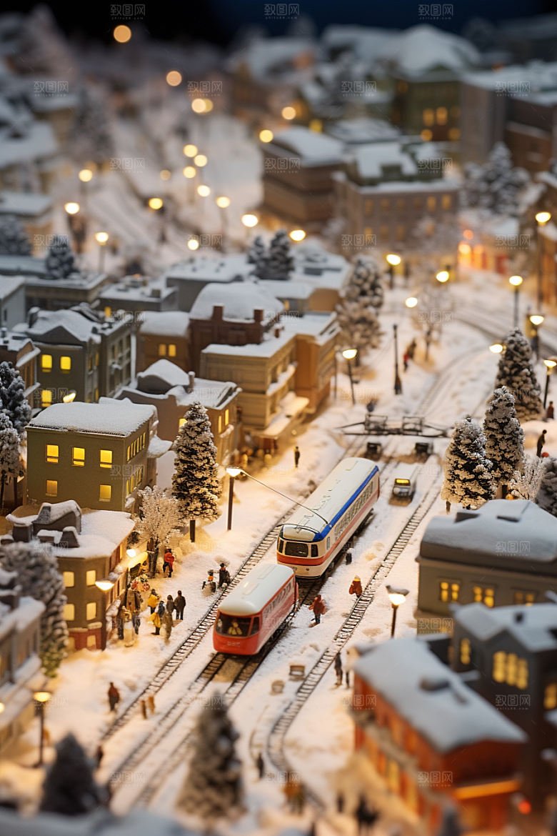 城市雪景下雪的都市安静原画
